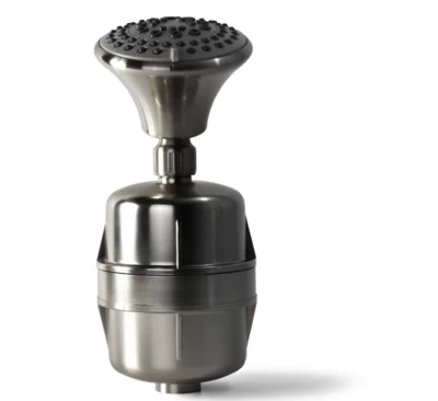 Brushed Nickel Fluoride Shower Filter W/ Massage Head