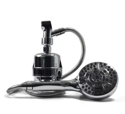 Chrome PLUS10 Fluoride Shower Filter W/ Massage Wand