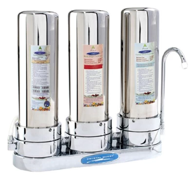 Stainless steel countertop triple fluoride filter