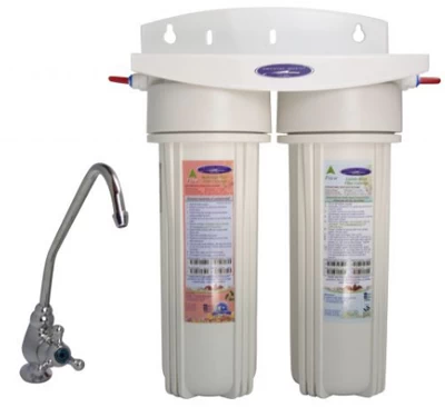 Undersink replaceable double fluoride water filter system