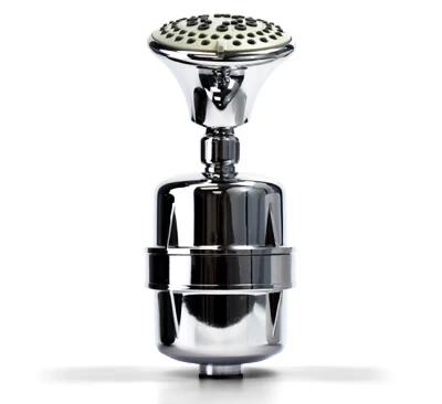 Chrome Fluoride Shower Filter With Massage Head.